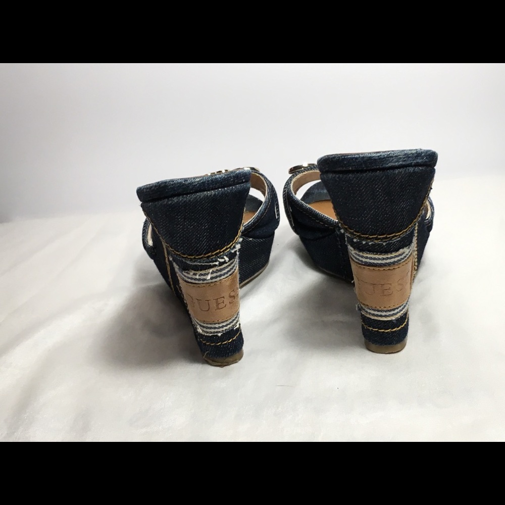 Guess Denim Wedge Size 7.5M - Picture 5 of 6